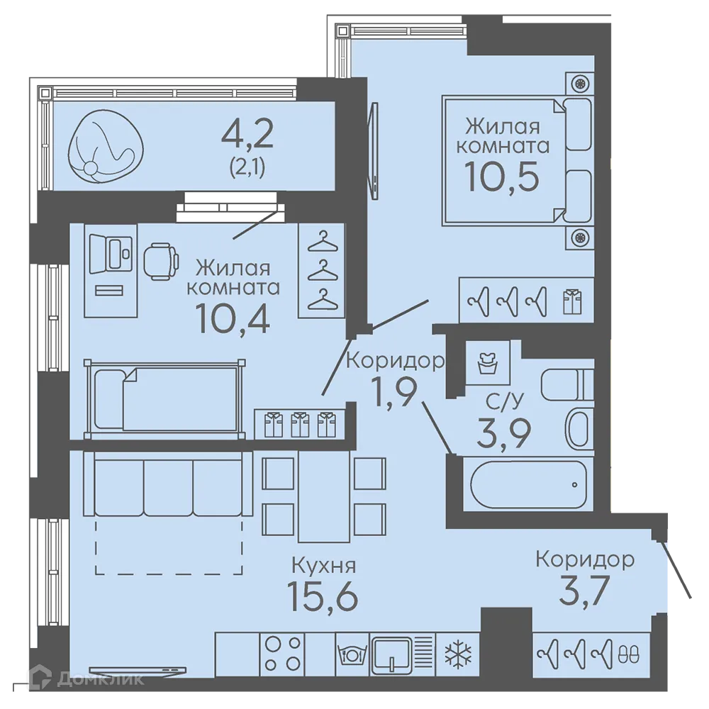 Фото квартиры в ЖК Новокольцовский