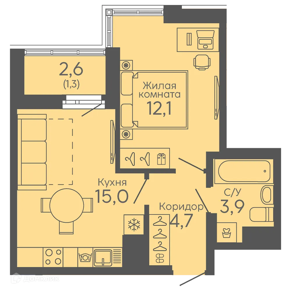 Фото квартиры в ЖК Новокольцовский