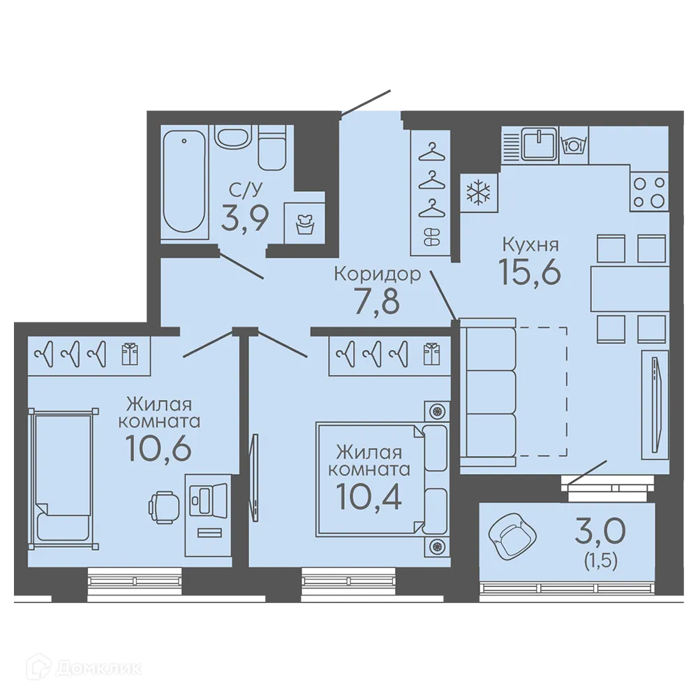 Фото квартиры в ЖК Новокольцовский