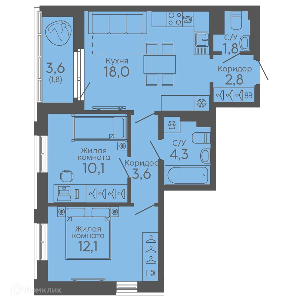 Фото квартиры в ЖК Новокольцовский