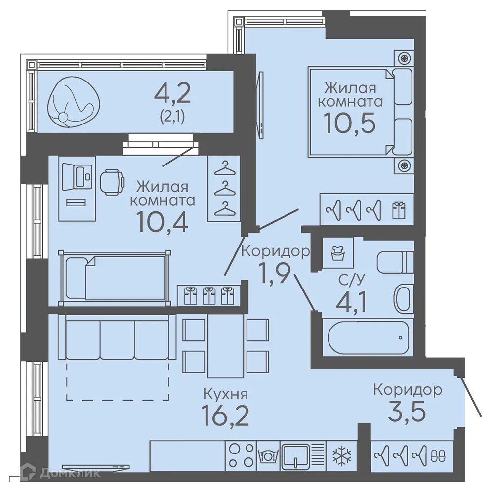 Фото квартиры в ЖК Новокольцовский