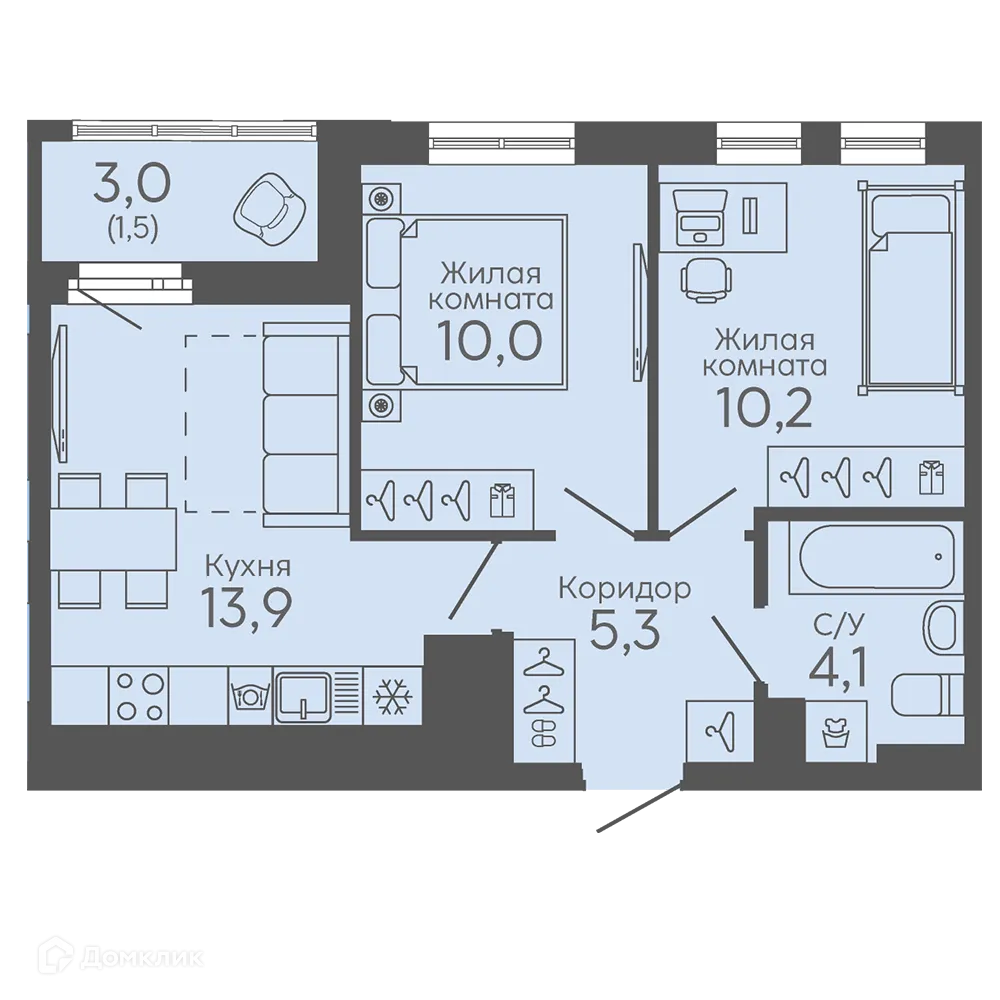 Фото квартиры в ЖК Новокольцовский