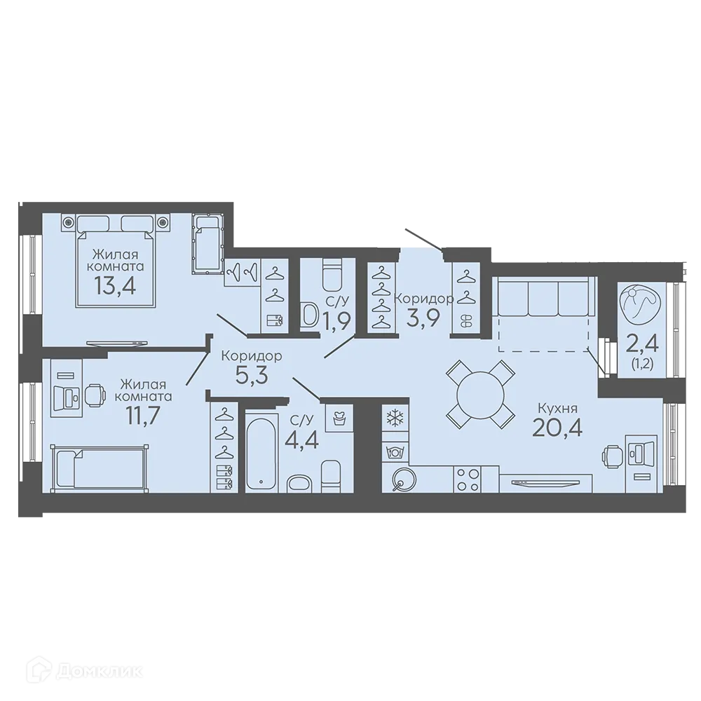 Фото квартиры в ЖК Новокольцовский