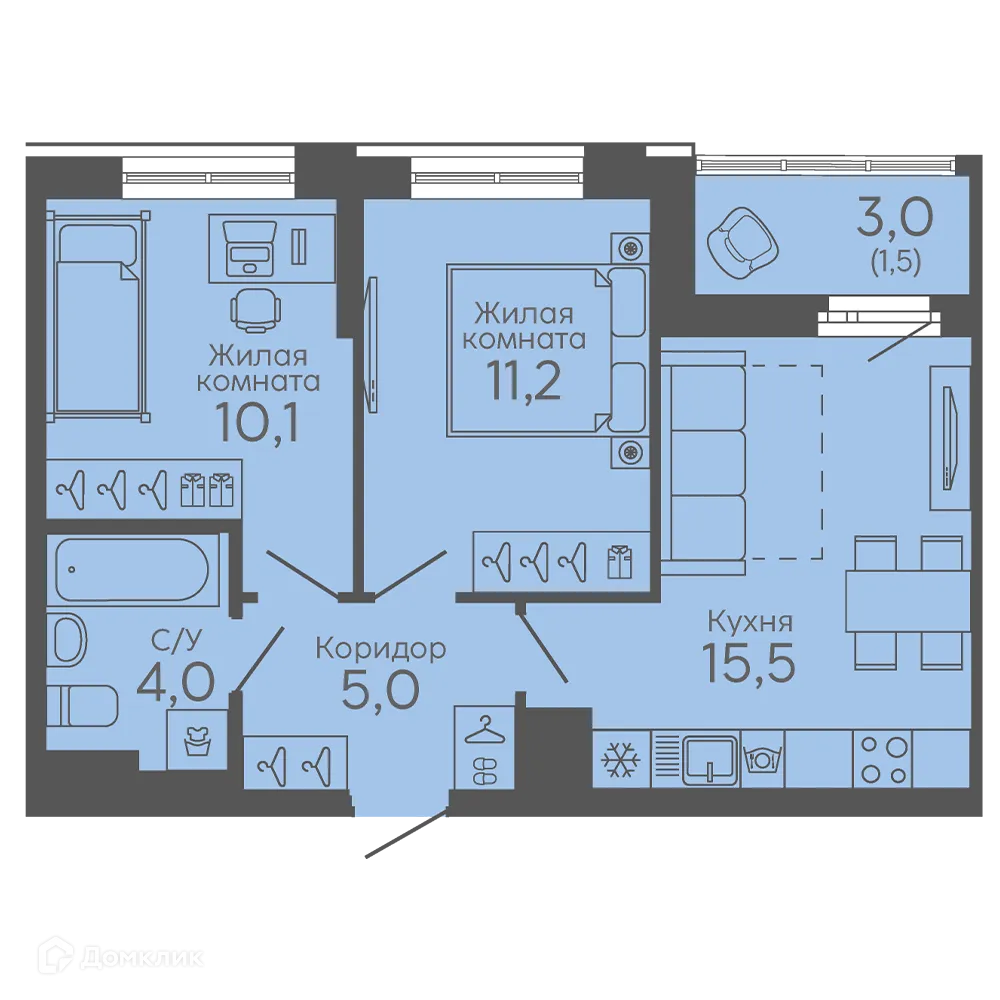 Фото квартиры в ЖК Новокольцовский