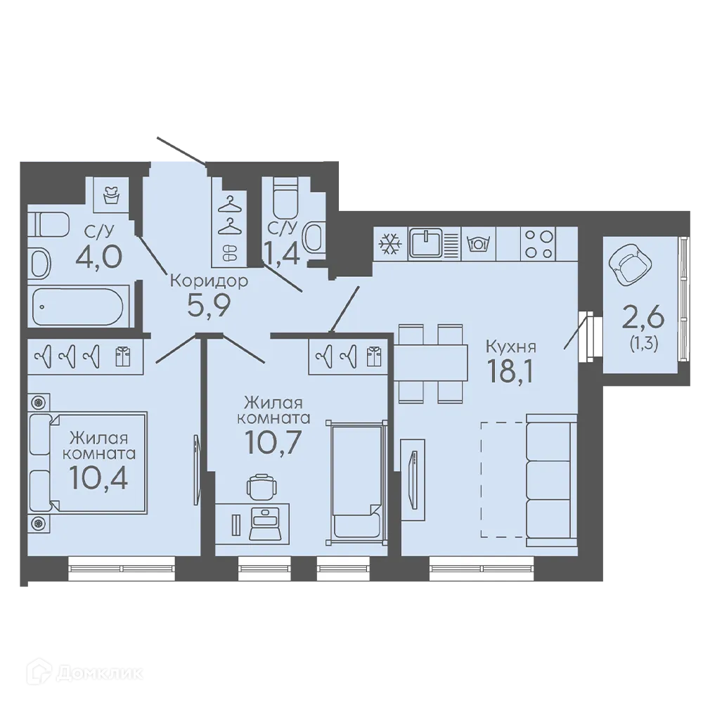 Фото квартиры в ЖК Новокольцовский