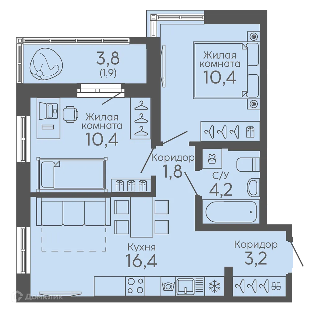 Фото квартиры в ЖК Новокольцовский