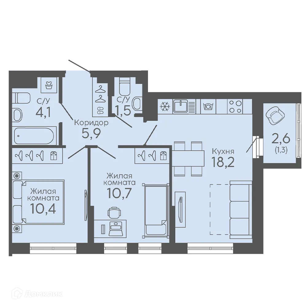 Фото квартиры в ЖК Новокольцовский