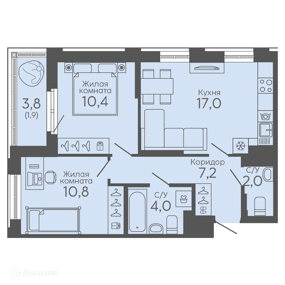 Фото квартиры в ЖК Новокольцовский