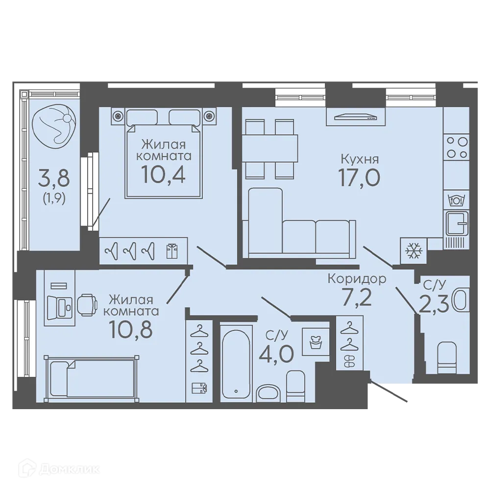 Фото квартиры в ЖК Новокольцовский