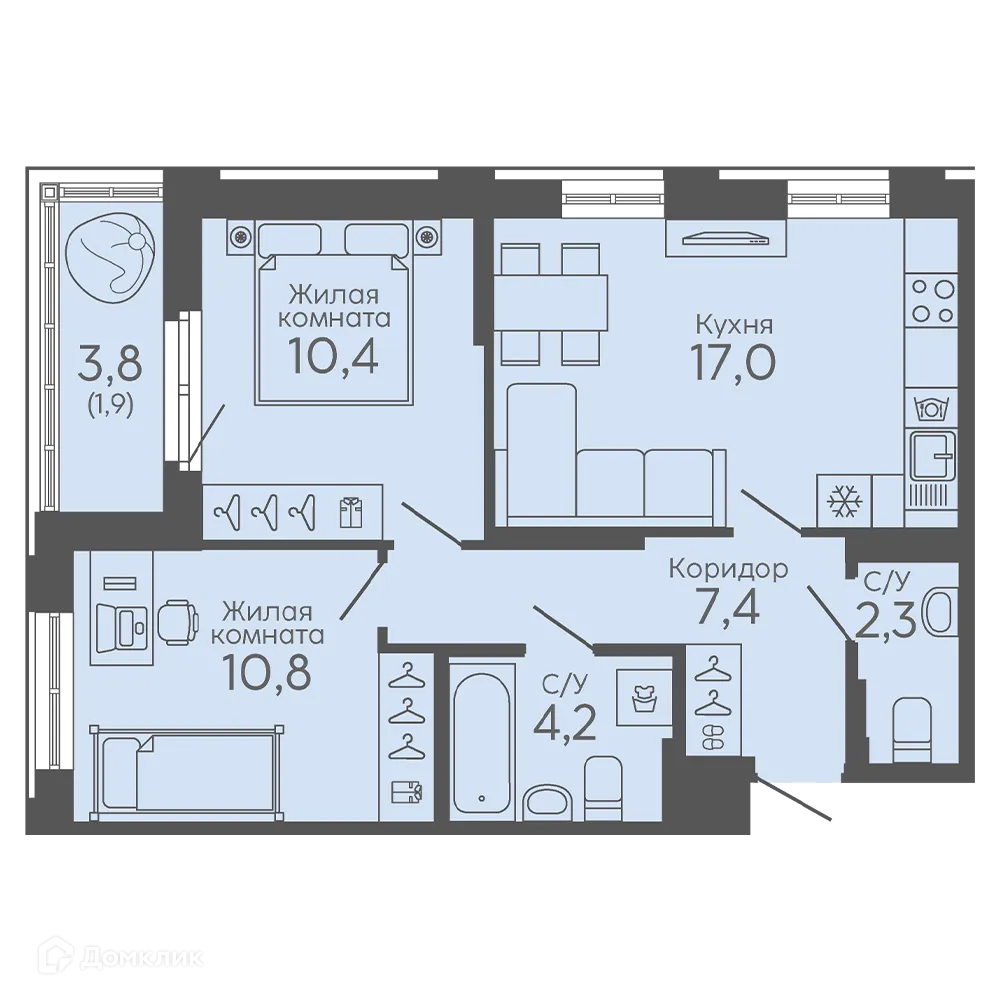 Фото квартиры в ЖК Новокольцовский