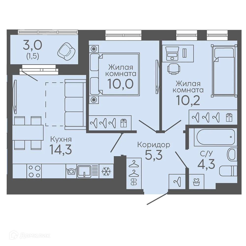 Фото квартиры в ЖК Новокольцовский