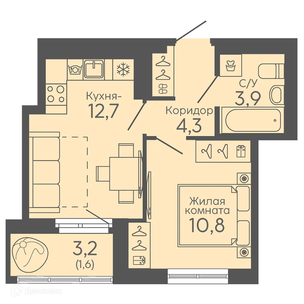 Фото квартиры в ЖК Новокольцовский