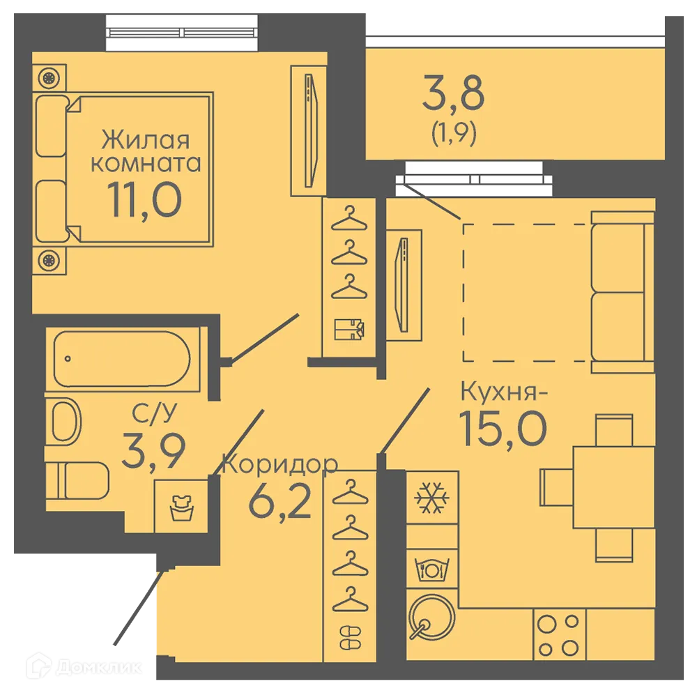 Фото квартиры в ЖК Новокольцовский