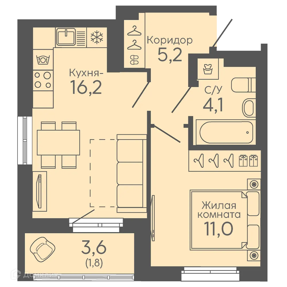 Фото квартиры в ЖК Новокольцовский