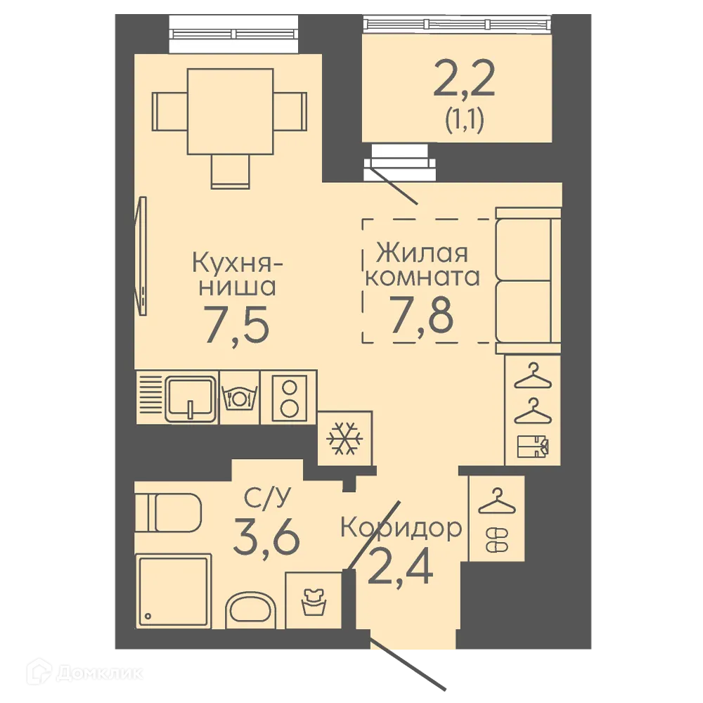 Фото квартиры в ЖК Новокольцовский