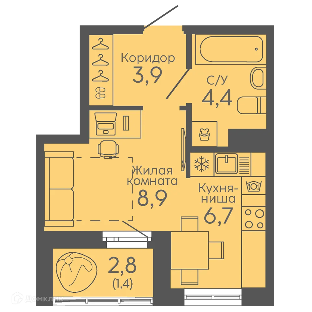 Фото квартиры в ЖК Новокольцовский