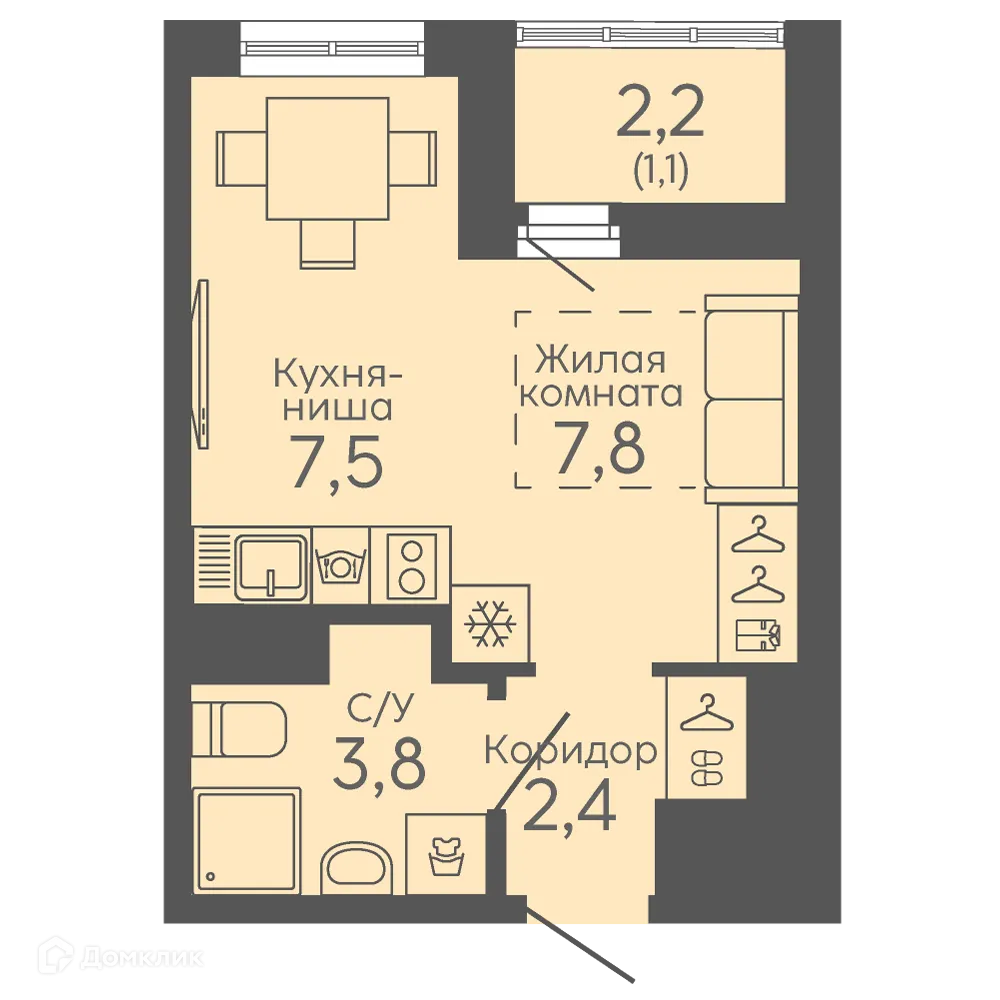 Фото квартиры в ЖК Новокольцовский