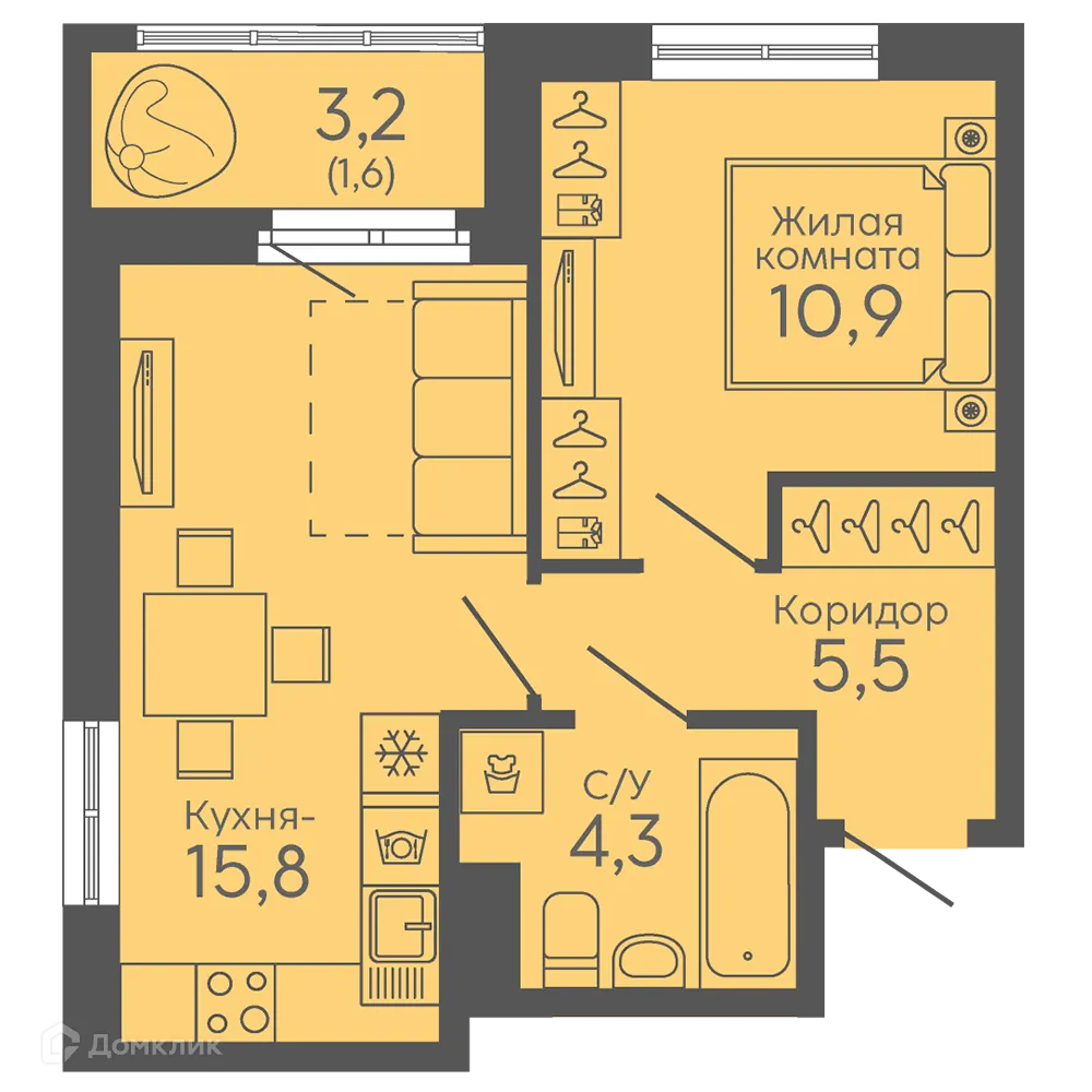 Фото квартиры в ЖК Новокольцовский