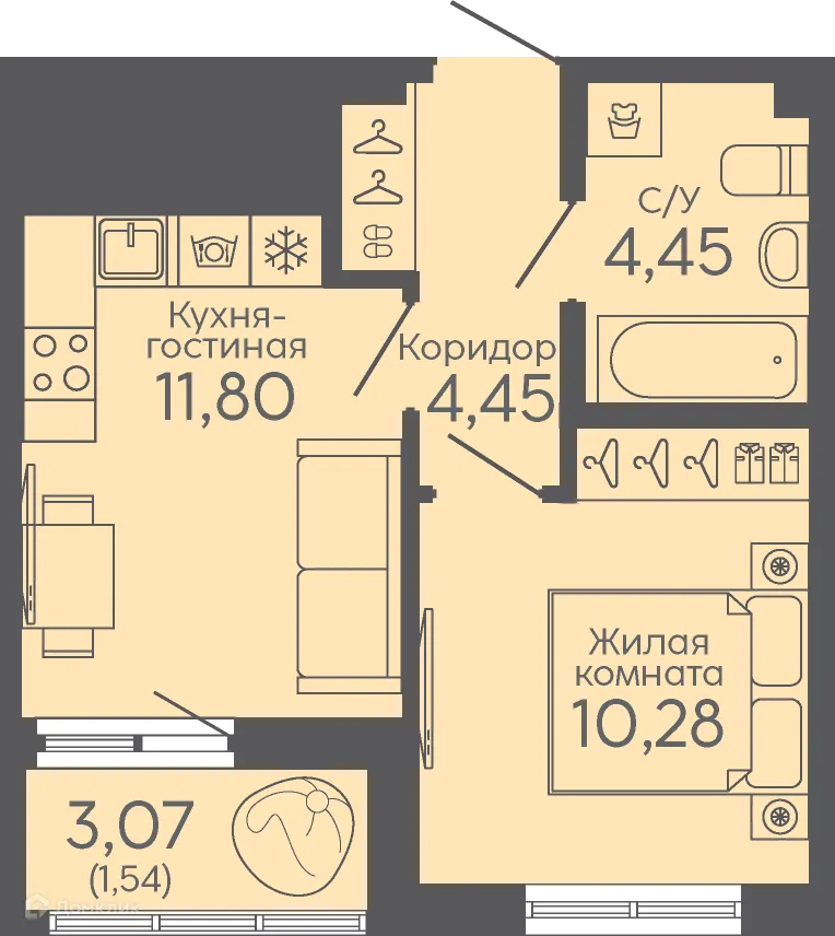 Фото квартиры в ЖК Новокольцовский