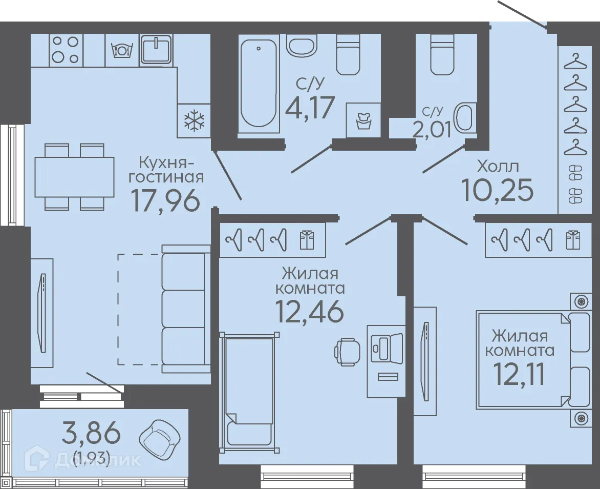 Фото квартиры в ЖК Новокольцовский