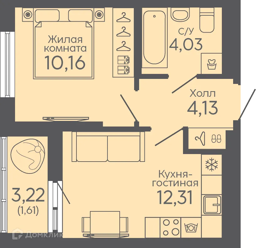 Фото квартиры в ЖК Новокольцовский
