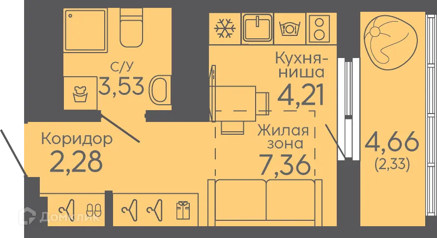 Фото квартиры в ЖК Новокольцовский