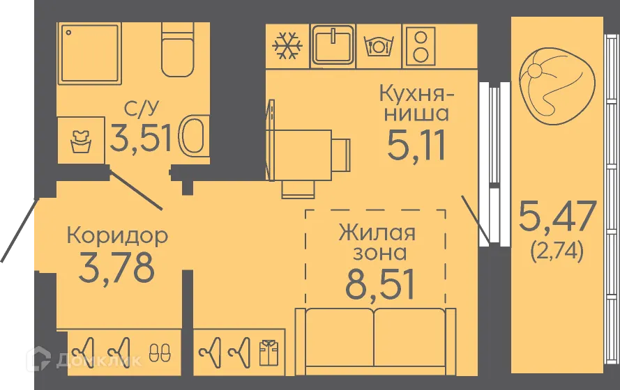 Фото квартиры в ЖК Новокольцовский