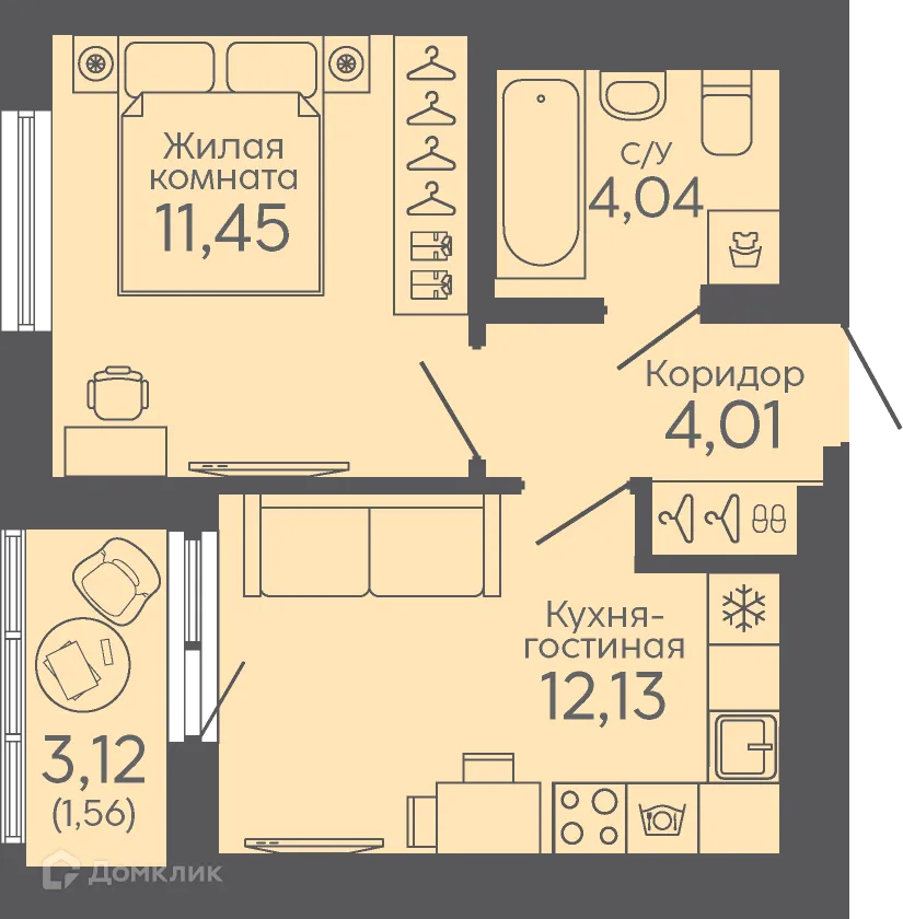 Фото квартиры в ЖК Новокольцовский