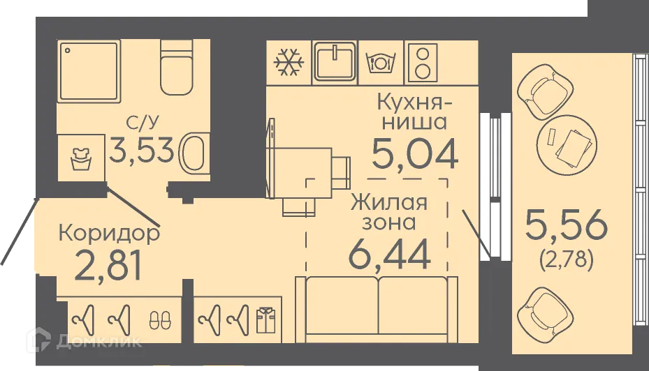 Фото квартиры в ЖК Новокольцовский