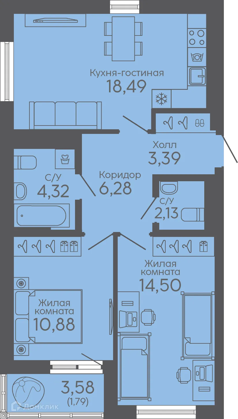 Фото квартиры в ЖК Новокольцовский