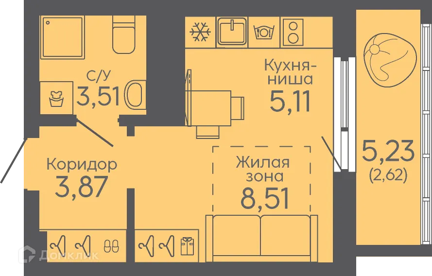 Фото квартиры в ЖК Новокольцовский