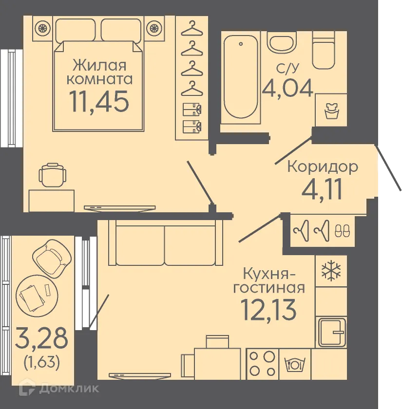 Фото квартиры в ЖК Новокольцовский