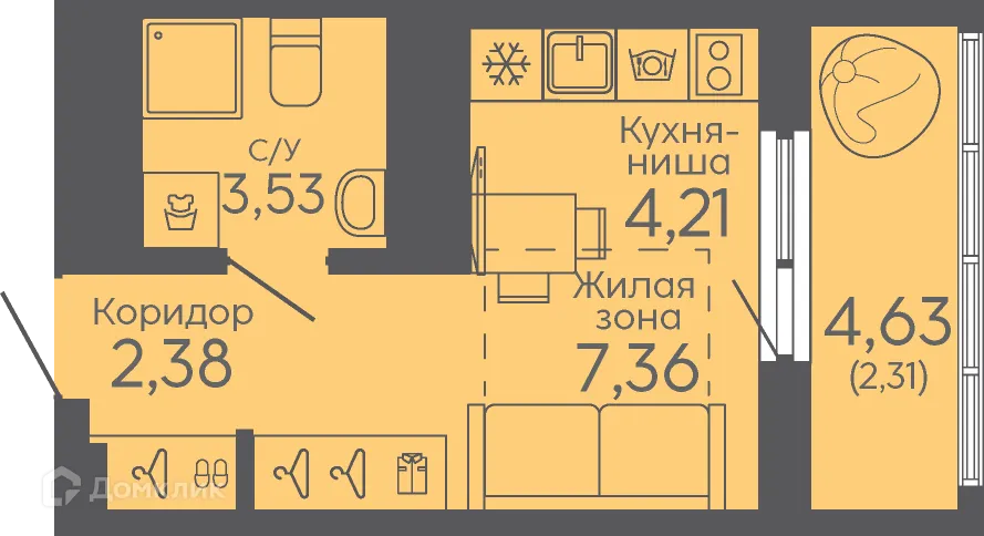 Фото квартиры в ЖК Новокольцовский