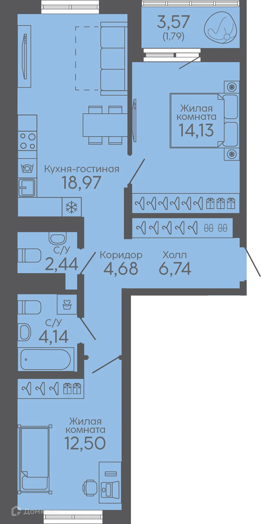 Фото квартиры в ЖК Новокольцовский
