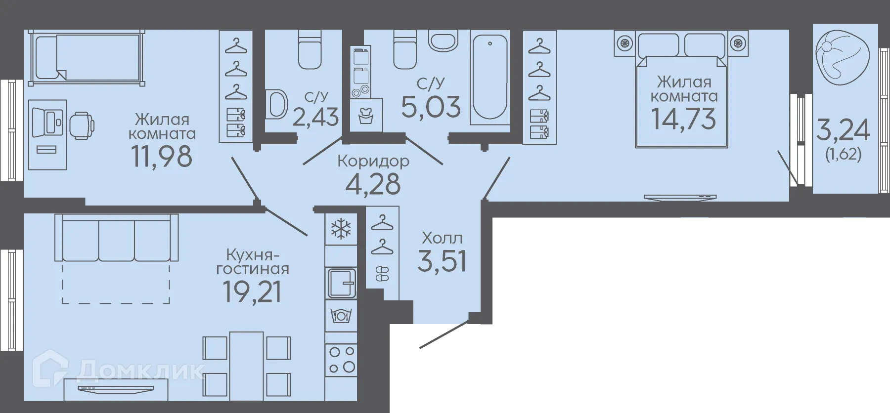 Фото квартиры в ЖК Новокольцовский