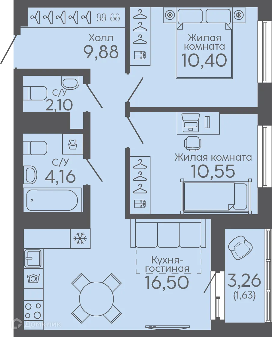 Фото квартиры в ЖК Новокольцовский