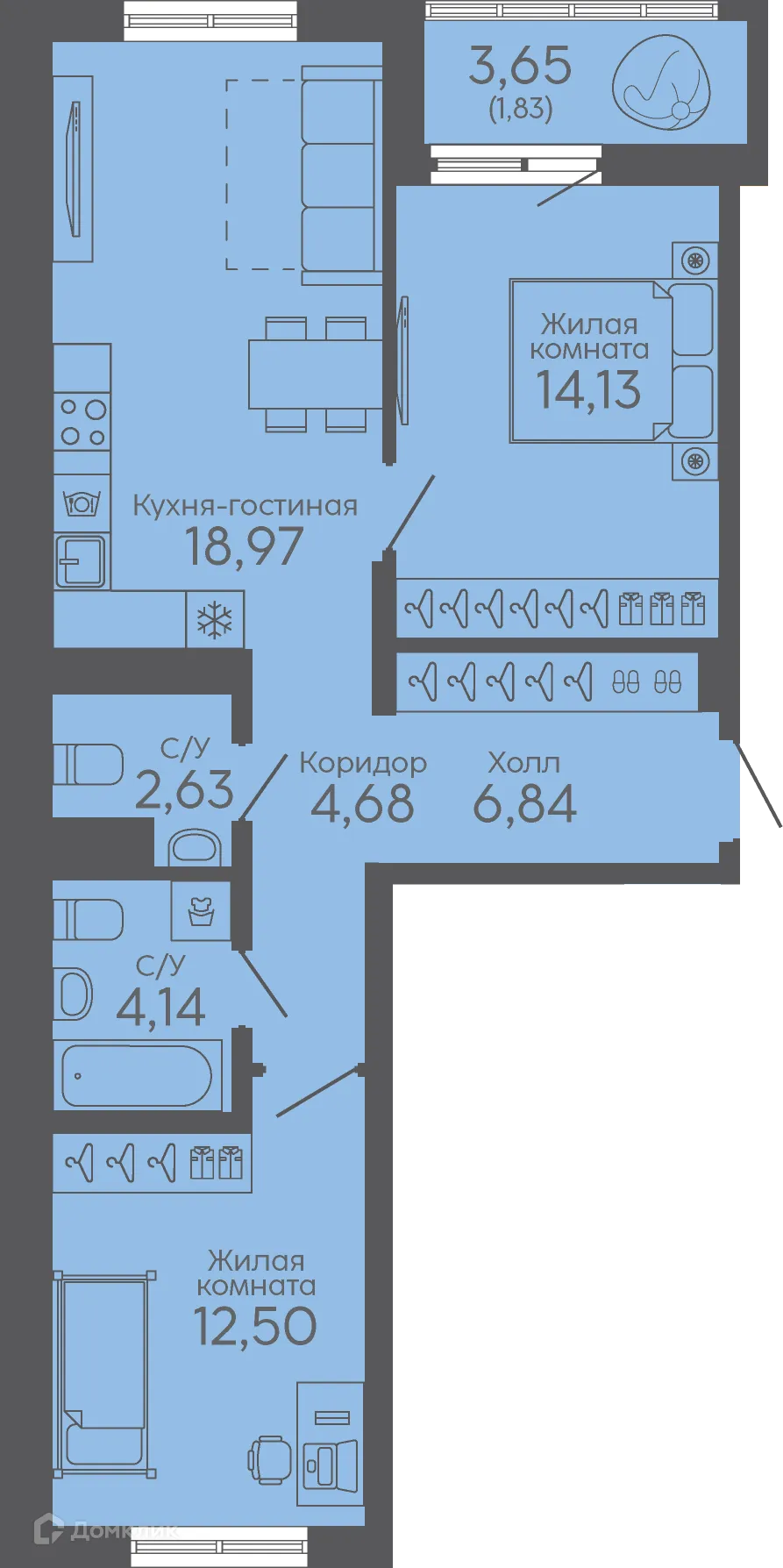 Фото квартиры в ЖК Новокольцовский