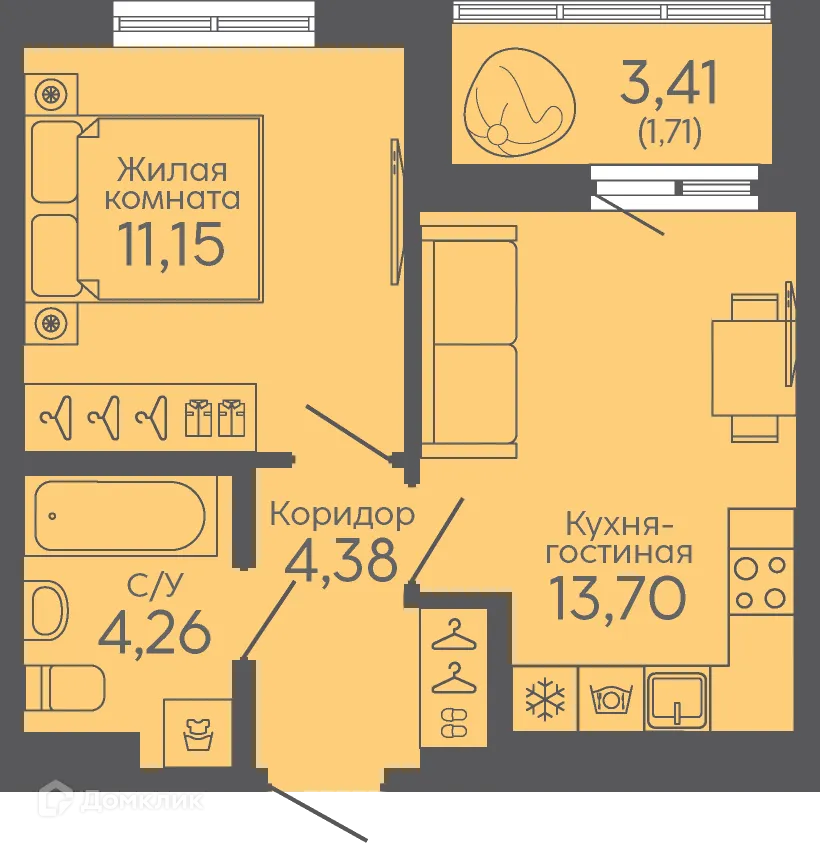 Фото квартиры в ЖК Новокольцовский