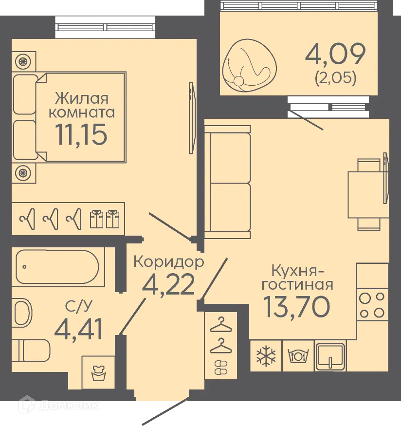 Фото квартиры в ЖК Новокольцовский