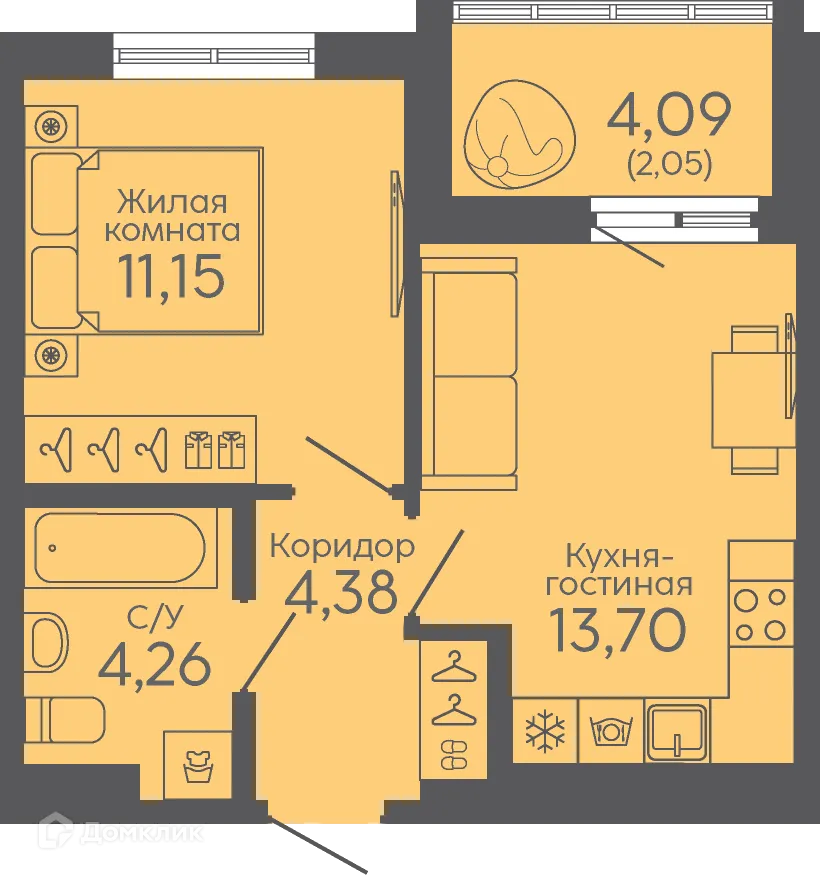 Фото квартиры в ЖК Новокольцовский