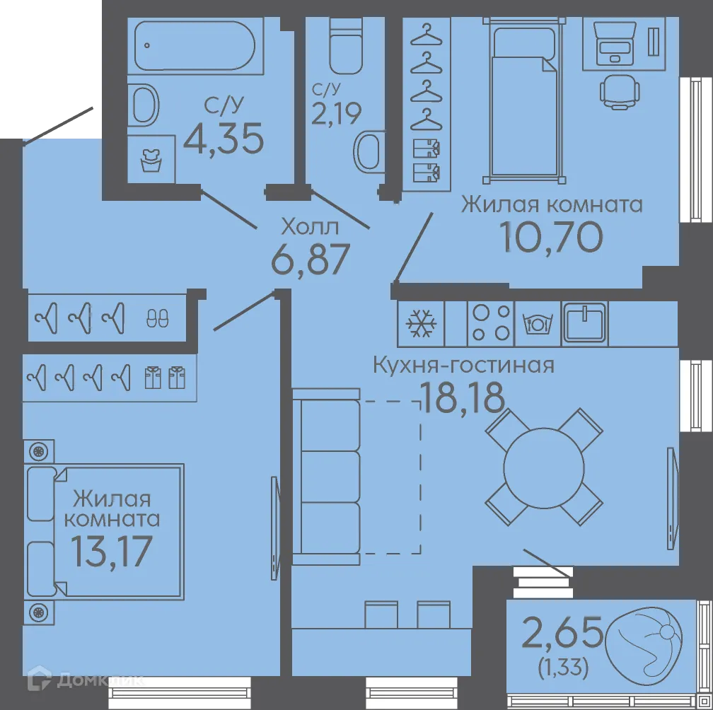 Фото квартиры в ЖК Новокольцовский