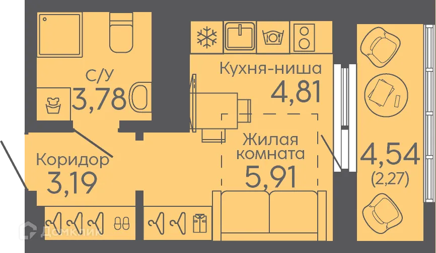 Фото квартиры в ЖК Новокольцовский