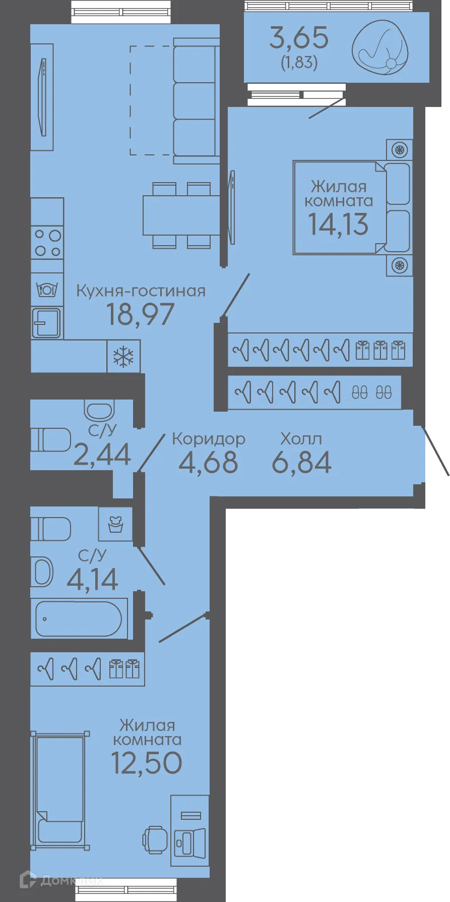 Фото квартиры в ЖК Новокольцовский