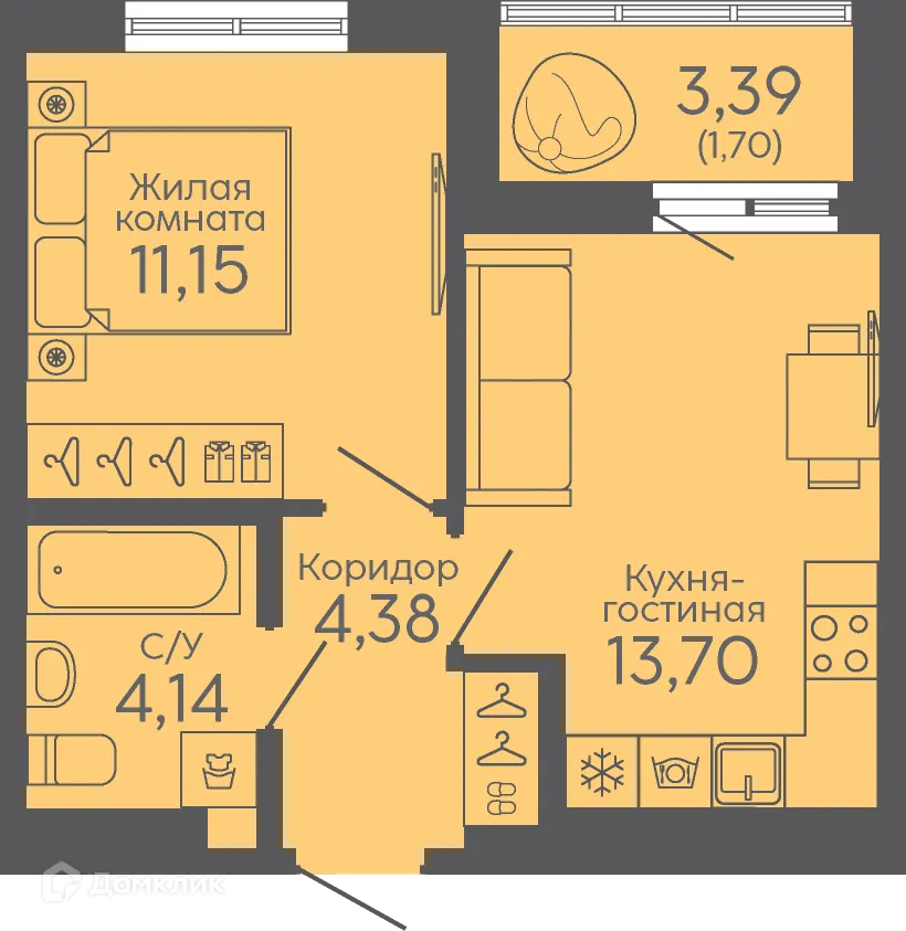 Фото квартиры в ЖК Новокольцовский