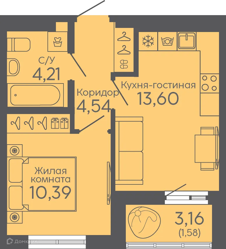 Фото квартиры в ЖК Новокольцовский