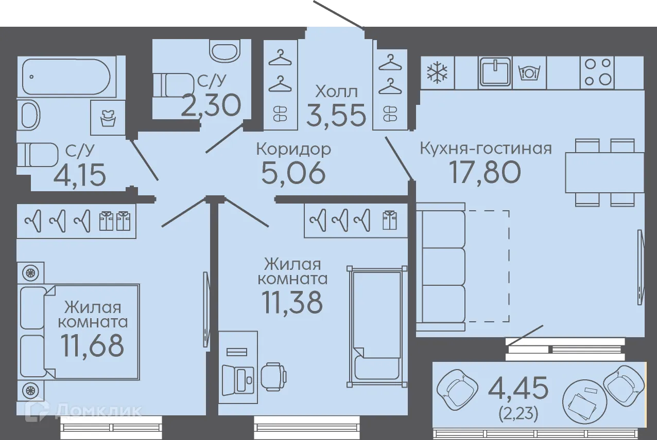 Фото квартиры в ЖК Новокольцовский
