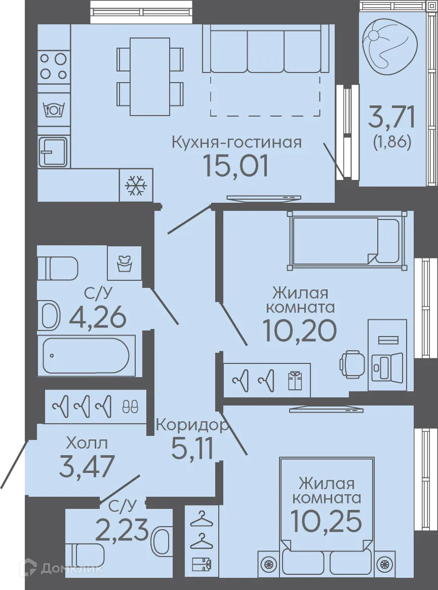 Фото квартиры в ЖК Новокольцовский