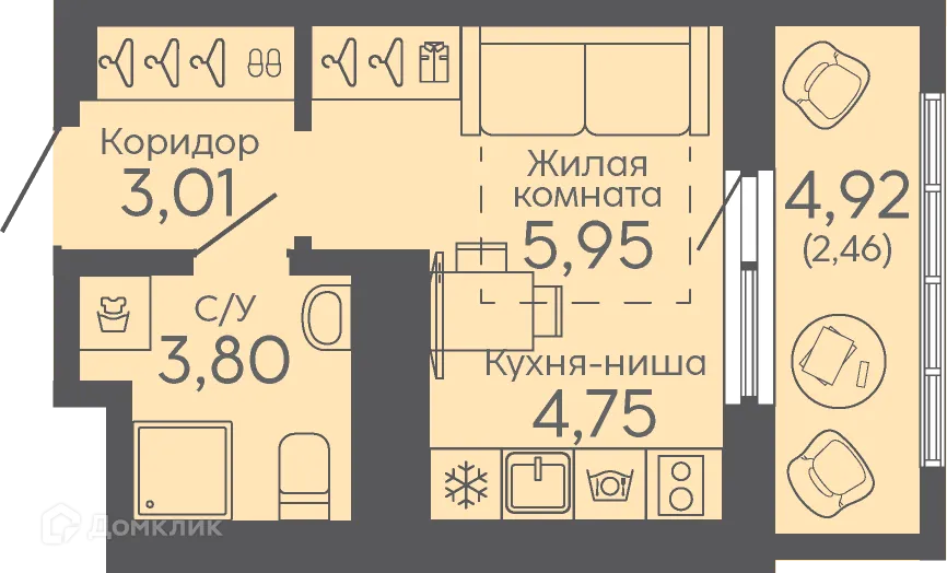 Фото квартиры в ЖК Новокольцовский