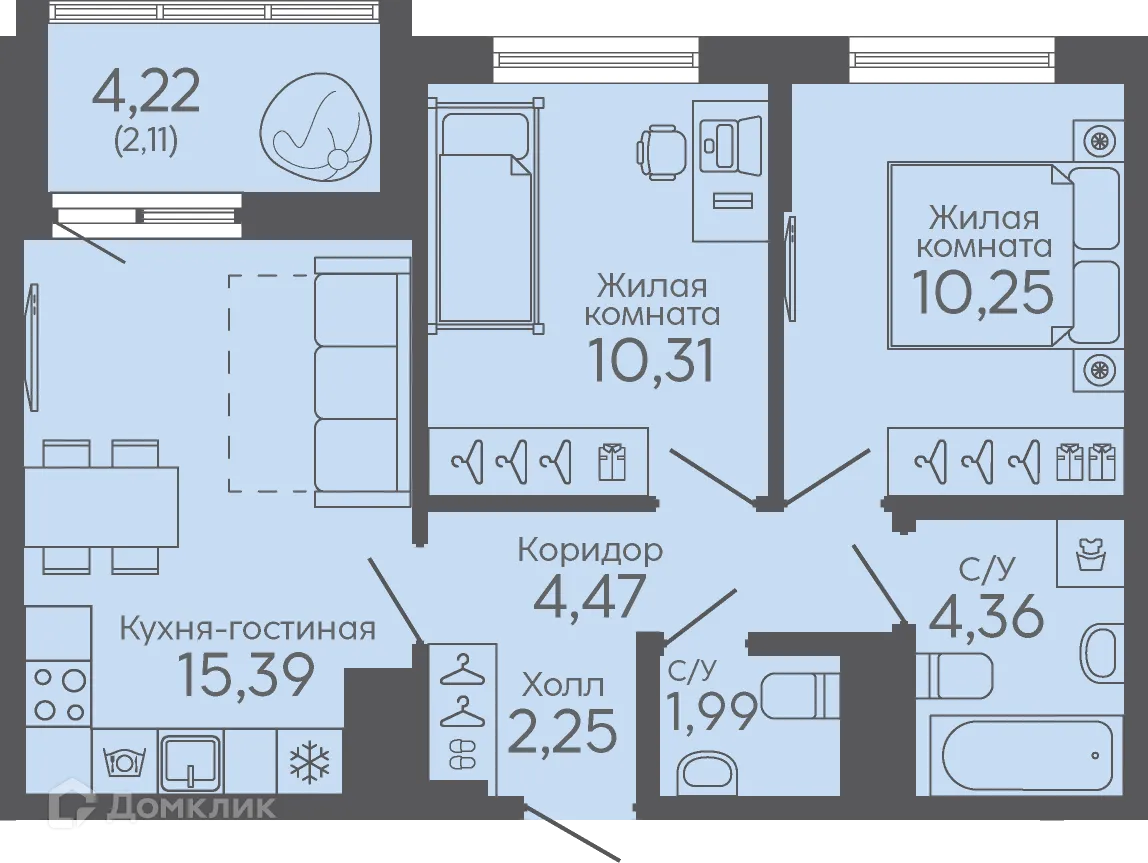 Фото квартиры в ЖК Новокольцовский