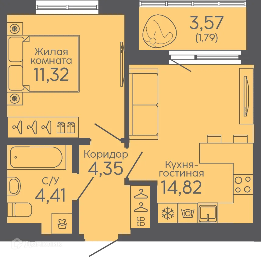Фото квартиры в ЖК Новокольцовский